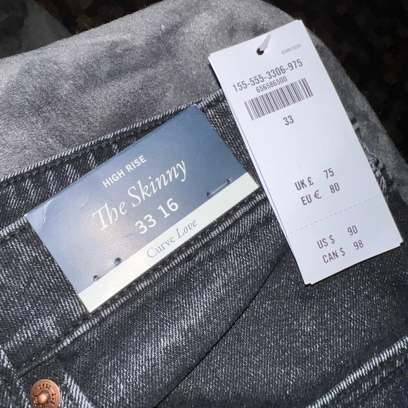 Abercrombie & Fitch Curve Love High Rise Skinny Jean in Black Size 16 (33) - Picture 10 of 13